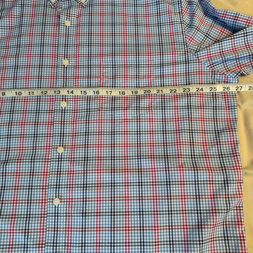UNTUCKit Scansano Performance Blue Pink Plaid Button Down Shirt Men Sz XXL Tall - Picture 9 of 10